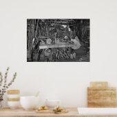 Industriële foto: Blacksmith Shop in Windmill Fact Poster (Keuken)