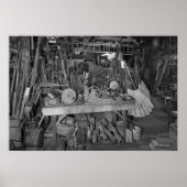 Industriële foto: Blacksmith Shop in Windmill Fact Poster (Voorkant)