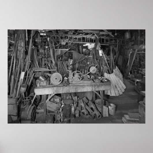 Industriële foto: Blacksmith Shop in Windmill Fact Poster (Voorkant)