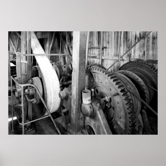 Industriële foto - Gold Dredge Gear Train Poster (Voorkant)