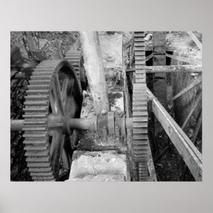 Industriële foto - Grist Mill Transmission Gear Poster
