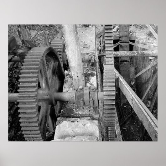 Industriële foto - Grist Mill Transmission Gear Poster (Voorkant)