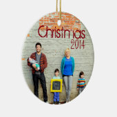 Industriële foto kerst ornament met datum (Rechts)