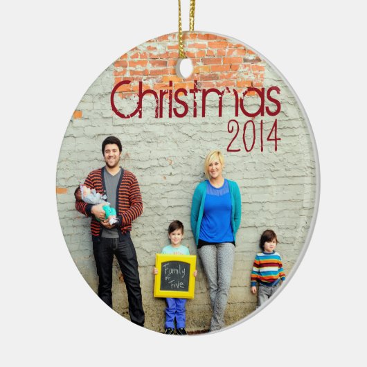 Industriële foto kerst ornament met datum (Links)