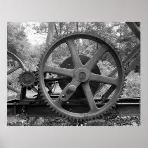 Industriële foto - oliepompleidingen - reductietan poster