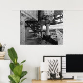 Industriële foto - Railroad Bridge - Turning Gear Poster (Thuiskantoor)