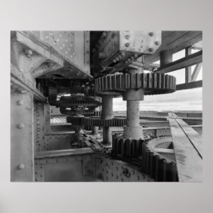 Industriële foto - Railroad Bridge - Turning Gear Poster