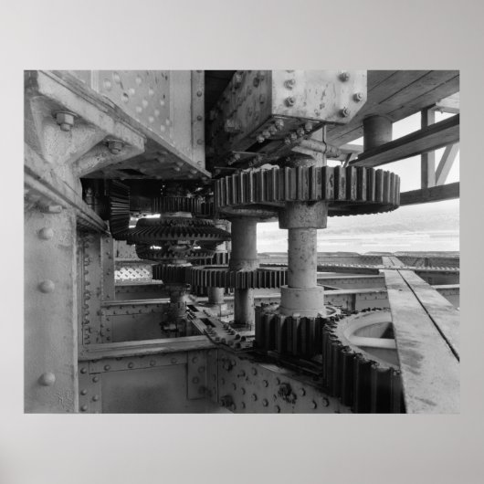 Industriële foto - Railroad Bridge - Turning Gear Poster (Voorkant)