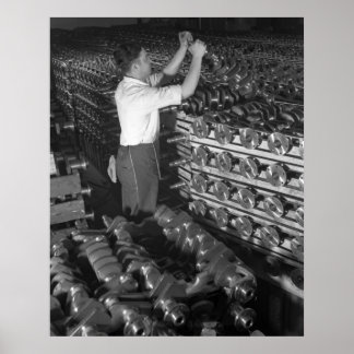 Industriële foto's - Halfbaankruising WW2 Poster