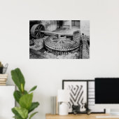 Industriële foto's - Mill Wooden Gears van papier Poster (Thuiskantoor)