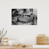 Industriële foto's - Mill Wooden Gears van papier Poster (Keuken)