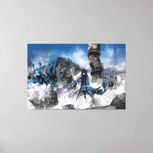 industriële gemakkelijke kunst - sci-fi landschap canvas afdruk (Voorkant)