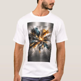 Industriële Geometrische Abstracte Metaal T-shirt
