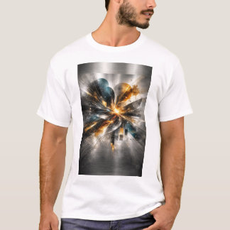 Industriële Geometrische Abstracte Metaal T-shirt