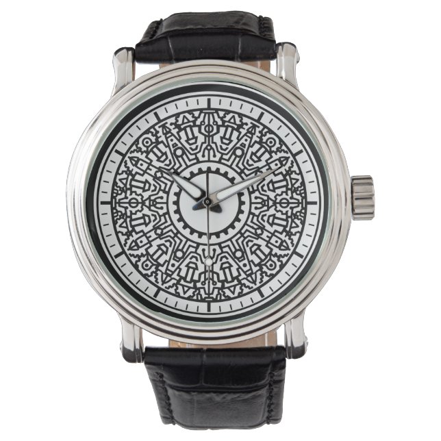 Industriële geometrische embleem ewatch horloge (Voorkant)