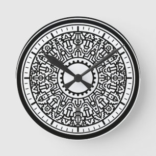 Industriële geometrische embleem wandklok