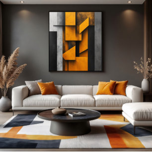 Industriële Geometrische Kunst Canvas Afdruk