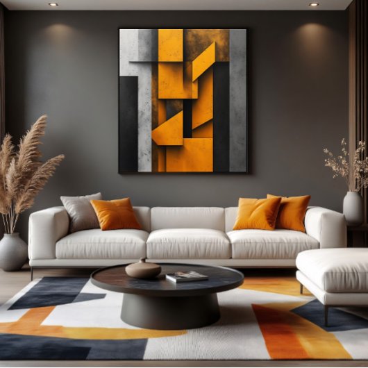 Industriële Geometrische Kunst Canvas Afdruk