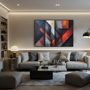 Industriële Geometrische Kunst Canvas Afdruk