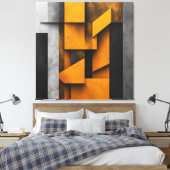Industriële Geometrische Kunst Canvas Afdruk (Insitu (Slaapkamer))