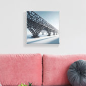 Industriële geometrische roosterarchitectuur canvas afdruk (Insitu (Woonkamer))