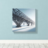 Industriële geometrische roosterarchitectuur canvas afdruk (Insitu (Houten vloer))