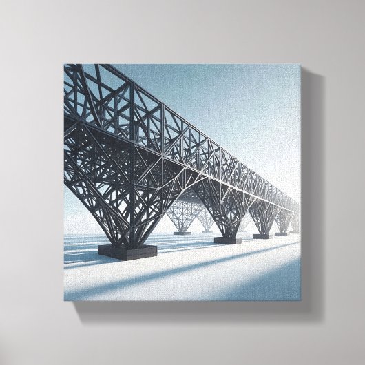 Industriële geometrische roosterarchitectuur canvas afdruk (Voorkant)