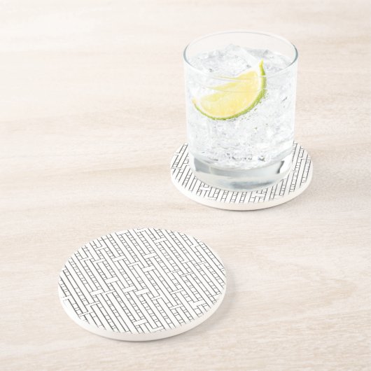 Industriële Grid-Zwart en Wit Modern Minimalist Zandsteen Onderzetter (Zijkant)