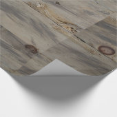 Industriële Grijze Bruine Houten Rustieke Bruiloft Cadeaupapier (Hoek)