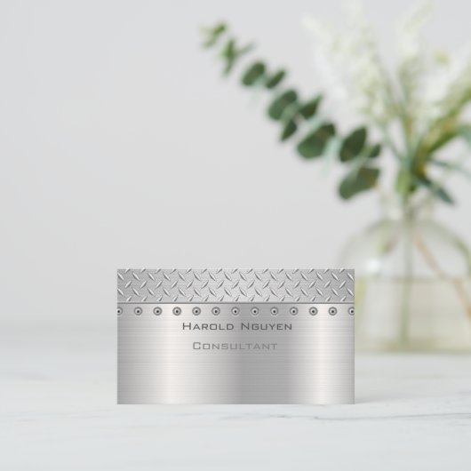 Industriële Grip Metallic Roestvrij staal Visitekaartje (Staand voorkant)