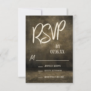 Industriële Grunge Lichten Casual Typografie RSVP Kaartje
