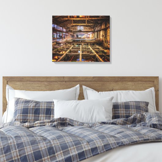 Industriële hal canvas afdruk (Insitu (Slaapkamer))