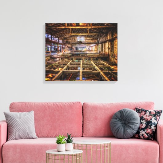 Industriële hal canvas afdruk (Insitu (Woonkamer))