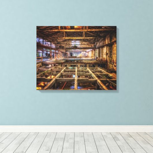 Industriële hal canvas afdruk (Insitu (Houten vloer))