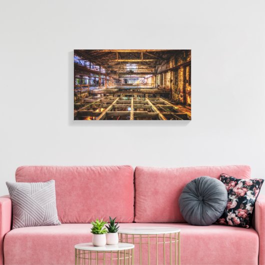 Industriële hal canvas afdruk (Insitu (Woonkamer))