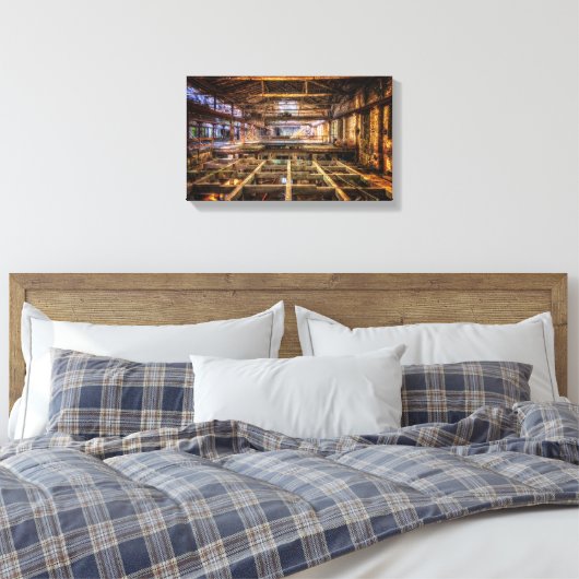 Industriële hal canvas afdruk (Insitu (Slaapkamer))