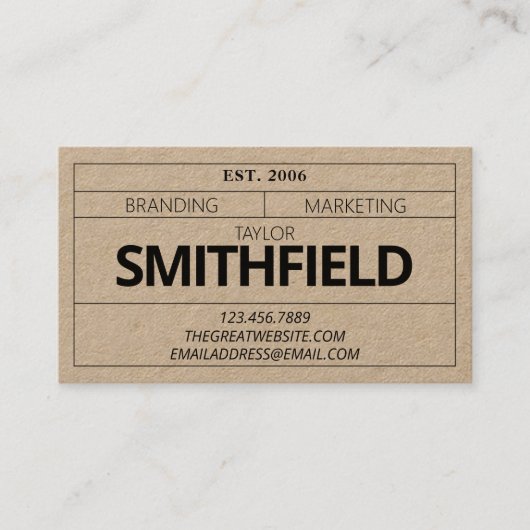  industriële hedendaagse stijl visitekaartje (Voorkant)