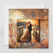 Industriële Herfst Bos Bruiloft Receptie Foto Kaart (Achterkant)