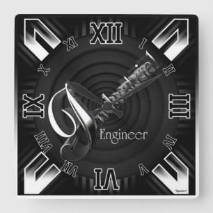 Industriële ingenieur Deco Flare Vierkante Klok