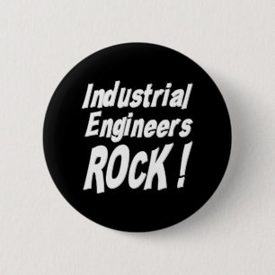 Industriële ingenieurs Rock! Knoop Ronde Button 5,7 Cm