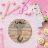 Industriële katrol haak  mechanisch ontwerp papieren bordje (Feest)