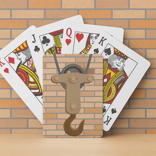 Industriële katrol haak  mechanisch ontwerp pokerkaarten