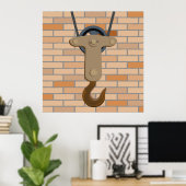 Industriële katrol haak  mechanisch ontwerp poster (Thuiskantoor)