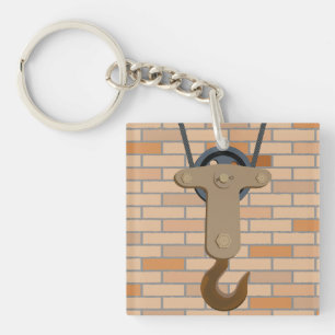 Industriële katrol haak  mechanisch ontwerp sleutelhanger