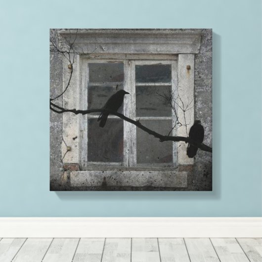 Industriële kraaien canvas afdruk (Insitu (Houten vloer))