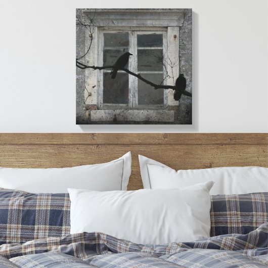 Industriële kraaien canvas afdruk (Insitu (Slaapkamer))