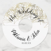 Industriële kubusfolie Bruiloft- Koppelnaam Wijnglaslabel (Voorkant)