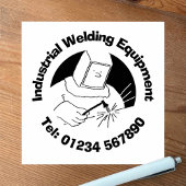 Industriële lassenmateriaalzaken. rubberstempel