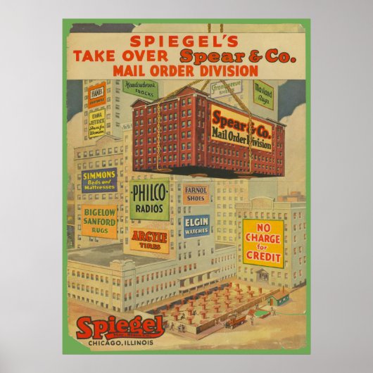  industriële leeftijdgebouwen in Chicago Print (Voorkant)
