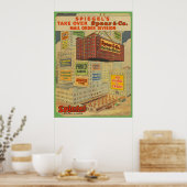  industriële leeftijdgebouwen in Chicago Print (Keuken)